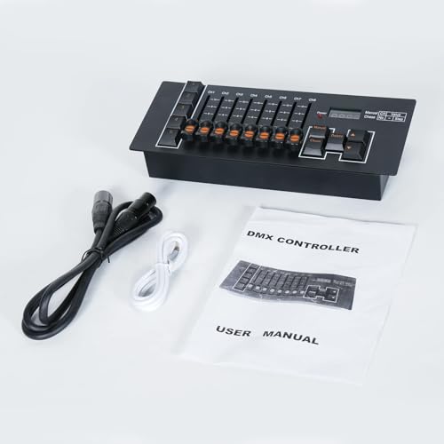 Image of DaBeatz 40 Channel DMX 512 Lighting Control Console with Built in Rechargeable Battery Type C Charging Power for Stage Lighting, DJ, Mobile Heads, Bars, Live Shows, Parties