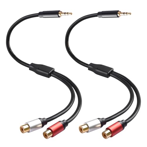 Soshine Adaptador Audio 3.5mm Macho a 2 RCA Hembra 2 Unidades miniatura 1
