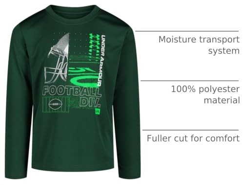 Image of Under Armour Boys' Long Sleeve Logo Graphic T-Shirt, Lightweight & Breathable, Relaxed Fit