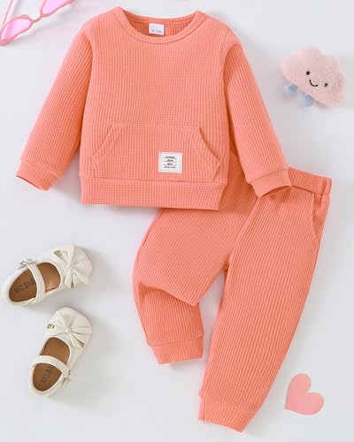 Image of Weebaby Baby Girl Clothes Infant Toddler Girl Clothing Ruffle Shirt High Low Top Floral Allover Pant Little Girls Clothes