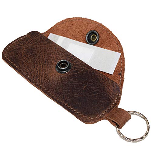 Hide & Drink, Leather Band Aid Holder / Key Ring / Holder / First Aid Accessories / Personal Care / Runner, Handmade Includes 101 Year Warranty :: Bourbon Brown