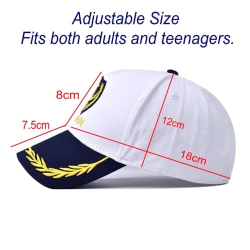 JZK Party dress up captain baseball cap for men women skipper sailor captain hat, navy captain fancy dress costume accessory - Image 3