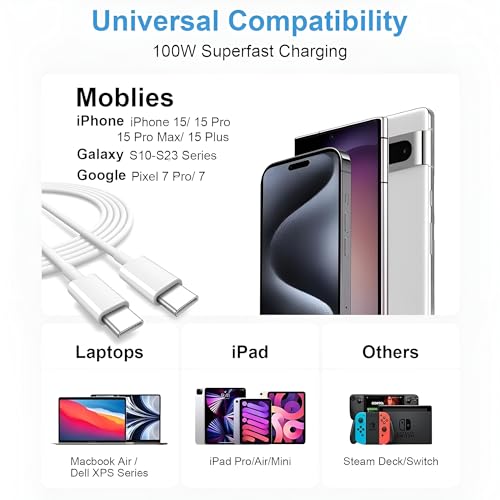 Image of Samsung Original Type C to Type C Mobile Data Charging Cable for Galaxy SuperFast Transfer Power Cable A55 /M55 /F55 /F15 /M15 /A54 /A15 /A14 /A34 /F34 /F23 /F14 /M14 /M34 /M33 /S21 fe /S22 /S23 /S23 Fe 5G /S24, White
