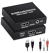 Avedio HDMIオーディオエクストラクター 4K HDMI to HDMI + 3.5mm オーディオ出力変換アダプターインサート 1080P 3D対応 Fire Stick、Xbox、ノ...