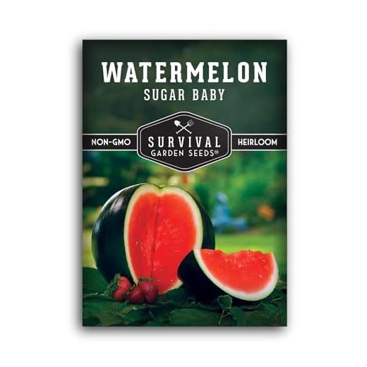 Survival Garden Seeds - Sugar Baby Watermelon Seeds | Grow Little Round Icebox Watermelons at Home - Non-GMO Heirloom (1 Pack)