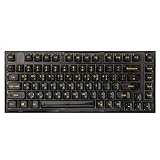 YUNZII X75 82 Key Hot Swappable Mechanical Keyboard with Transparent Keycaps, Gasket Keyboard, RGB Backlit Custom Gaming Keyboard for Windows/Mac (Kailh Jellyfish Switch, Wired-Korean Black)