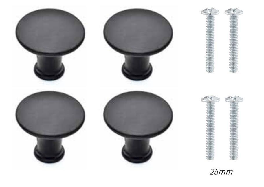 OG-ER Furniture Knobs, Black, Hemnes Knobs, Cabinet Knobs, Modern Vintage with Screws, HEDRA Handles Knobs - Image 2