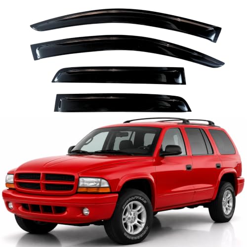 Image of KPY Rain Guards Fit for 1998-2003 Dodge Durango, Out-Channel Window Visors Vent Wind Deflectors 4PC, Car Accessories for 98-03 Durango