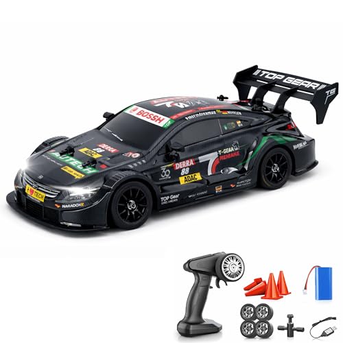 Image of Big Remote Control Car Black | 2.4G Remote Control Drift RC Car with 150m Range, Neon Lights & Music | Rechargeable RC Racing Toy | Best Gift for Boys & Girls 2 3 4 5 6 7 8+ Years
