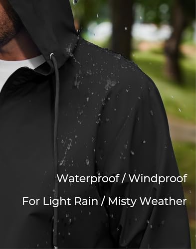 COOFANDY Rain Jacket Men Packable Waterproof Raincoat with Hood Lightweight Windbreaker for Hiking Cycling Golf4
