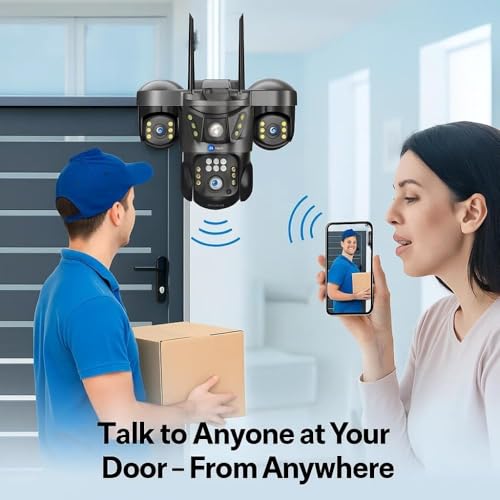 Image of Maizic Smarthome Trion 4G Sim CCTV Camera 5MP�3 (15MP) Triple Lens | 360� Pan Tilt Outdoor Security Camera | Color Night Vision | Human Motion Alerts | Two-Way Audio (Trion 4g Outdoor)
