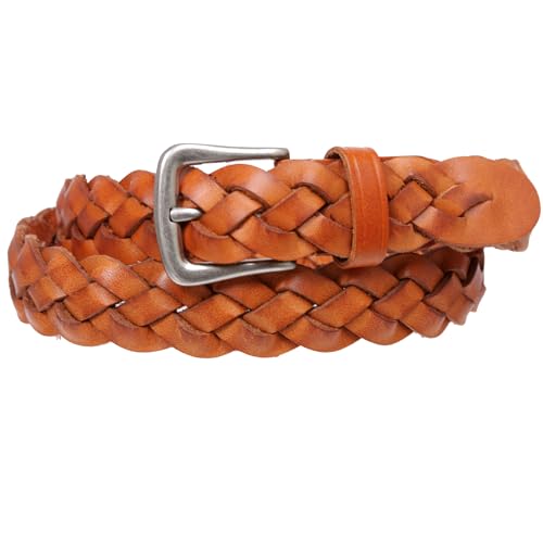 Women's 1 1/8" Braided Woven Skinny Narrow Leather Belt2