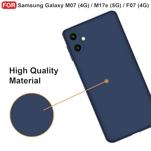 Image of CEDO Back Cover for Samsung Galaxy M07 (4G) / M17e (5G) / F07 (4G) | Camera Bump Protection & Inner Velvet Fabric Lining | Ultra Slim Matte Soft Rubberised Case Cover (Blue)