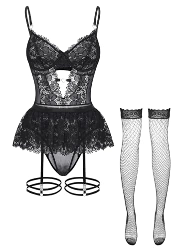 Image of Foxiny Sexy Lingerie Set 3 Piece Women Corset Bodysuit