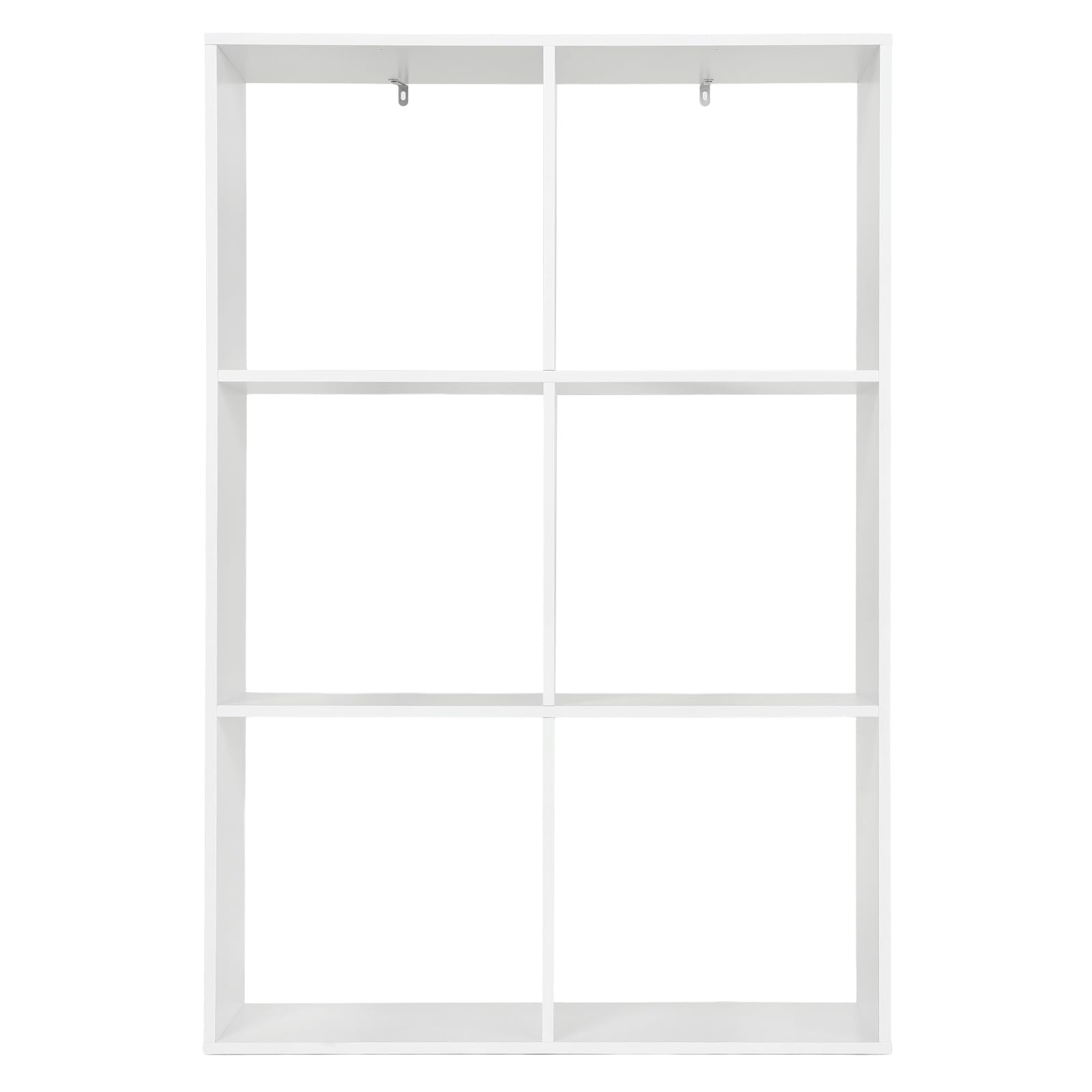 WOLTU Estanteria de Libros de 3 Niveles con 6 Cubos de Almacenamiento | para Salón, Dormitorio y Oficina, 71x29x106 cm, Blanca