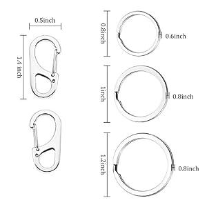 Boao 6 Pieces Dog Tag Clips Pet ID Tag Clips with 18 Pieces Durable Stainless Steel Rings Personalized Clips Pet ID Tag Holder for Cats Dogs Collars Harnesses in 3 Sizes Boao 6 Pieces Dog Tag Clips Pet ID Tag Clips with 18 Pieces Durable Stainless Steel Rings Personalized Clips Pet ID Tag Holder for Cats Dogs Collars Harnesses in 3 Sizes