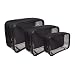 SHANY 3 Piece Assorted Size Cosmetics See Through Make Up Bag/Organizer, Black Mesh