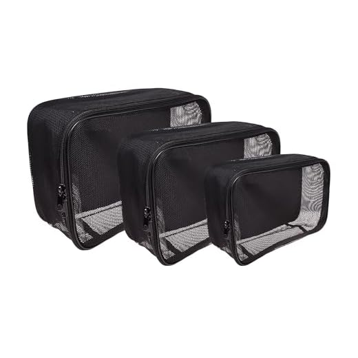 SHANY Large Assorted Sizes Cosmetics Makeup Travel Bag - Black Mesh Bag Make Up Bag Organizer Tools Storage Carry On - 3PC set
