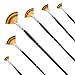 Fan Paint Brush Set-Artist Soft Anti-Shedding Nylon Hair, Wood Long Handle Paint Brushes for Oil Acrylic Watercolor Painting 6 Pcs