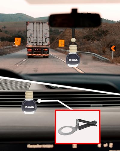 Image of ikeda fragrance Car Air Freshener Hanging, Car Scent with Vent Clip Bottle,45-Days Long Lasting Fragrance,Essential Oil Diffuser,Odor Eliminator for Home Deodorizer (Round, New Car)