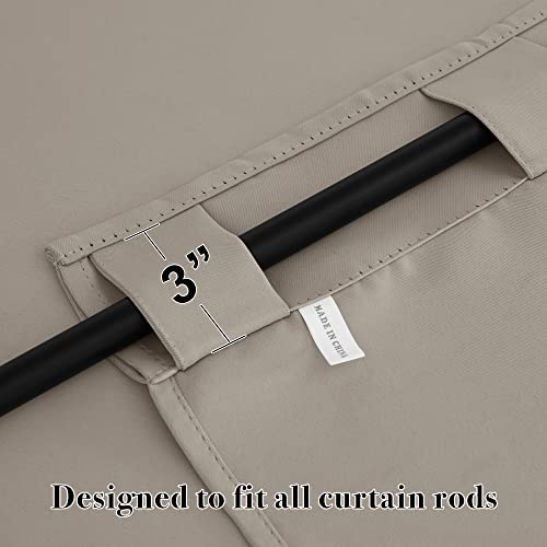 Image of RYB HOME Small Window Curtains - Blackout Insualting Privacy Curtains for Kids Bedroom Kitchen Bathroom Basement Cafe Cabinet Tiers Drapes, 34 Width x 30 Length, 2 Panels, Sand