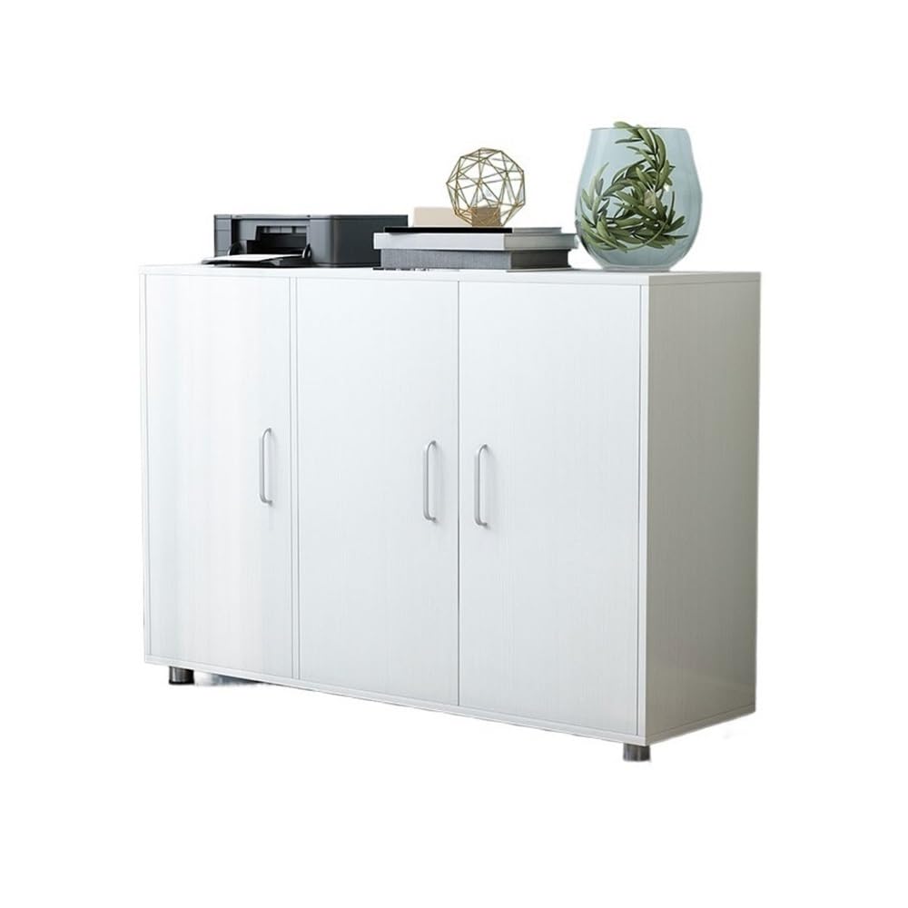 SaryEdge Home Office File Cabinet with Printer Shelf Red 1.2m Short Ideal for Documents & Books White Finish Stylish Storage Solution for nized Workspace,White