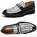 Men's Plaid Patent Leather Classic Gold Buckle Penny Loafers Fashion Comfortable Breathe Pointed Toe Slip On Formal Shoes for Casual Business Walking Dress Shoes (Black,10)