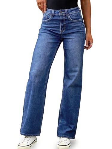 Women's High Waisted Straight Leg Jeans Stretchy Wide Leg Bootcut Denim Pants 2025 Trendy2