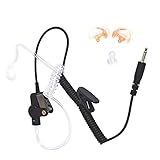 TWAYRDIO Receiver/Listen Only 3.5mm Surveillance Acoustic Tube Earpiece Heavy-Duty Radio Headset...