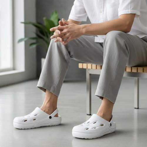 Image of Men's Lightweight EVA Clogs | Breathable Slip-on Garden Shoes with Adjustable Strap | Anti-Slip Comfort Sandals for Indoor & Outdoor Use