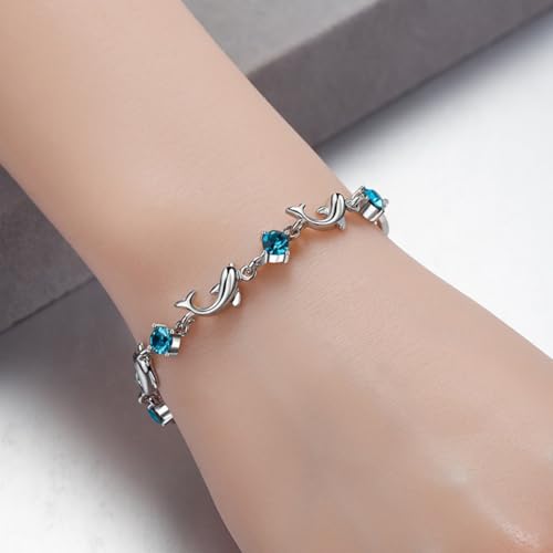 Image of Shining Diva Fashion Valentine Gift For Girlfriend Stylish Silver Plated Crystal Bracelet for Women and Girls (14849b)
