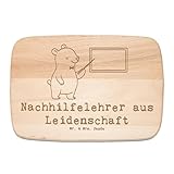 Mr. & Mrs. Panda Frühstücksbrettchen Nachhilfelehrer Leidenschaft - Geschenk, Frühstücksbrett, Witzig, Lustig, Schneidebrett Holz, brotbrett, Spruch, Nachhilfeunterricht, buchenholz, schneidbrett
