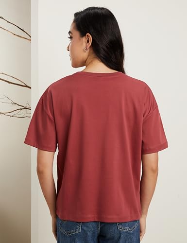 Image of Symbol Premium Women Super Soft Cotton Round Neck Solid T-Shirt (Stylish | Oversized Fit) (Available in Plus Sizes)