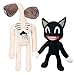 Guanan Siren Head Giocattoli di Peluche, Peluche di Gatto Nero dei Cartoni Animati, Peluche Peluche Bambola, Halloween Regali per Bambini