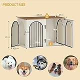 Hzuaneri Hundekäfig Möbel, 108 cm Hundebox für Zuhause, 3 Türen, Bogentür, Moderne Hundebox Indoor für Hunde, Beistelltisch, Hundekäfig Hochbelastbar, 108 x 64 x 76 cm, Weiß Braun DFC86014B