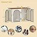 Hzuaneri Hundekäfig Möbel, 108 cm Hundebox für Zuhause, 3 Türen, Bogentür, Moderne Hundebox Indoor für Hunde, Beistelltisch, Hundekäfig Hochbelastbar, 108 x 64 x 76 cm, Weiß Braun DFC86014B