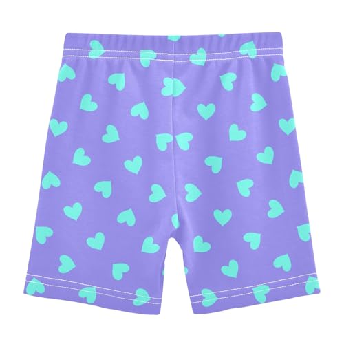 White Heart Fuchsia Red Girls Cartwheel Shorts Girls Bike Shorts Under Dress Soft Cotton Breathable2