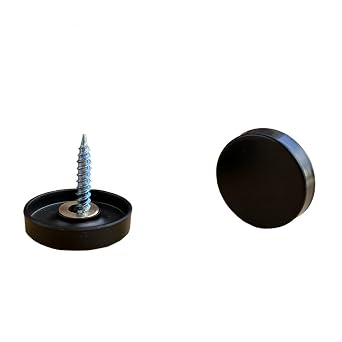 4 Piece Dia 25mm/1 Inch Matte Black Decorative Screw Covers Caps, 304 Stainless Steel Exposed Screw Head Covers with Washers for Furniture Indoor Outdoor Use, Mirror Screws Covers