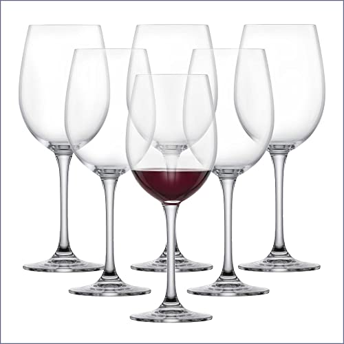 SCHOTT ZWIESEL Rotweinglas Classico (6er-Set), klassische Kristallgläser für Rotwein oder Wasser, spülmaschinenfeste Tritan-Weingläser, Made in Germany (Art.-Nr. 123652)