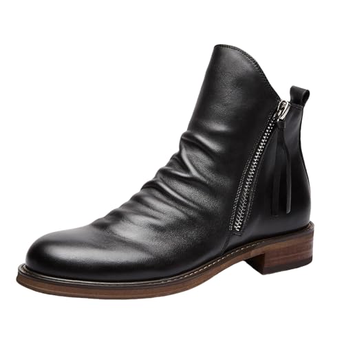 Botas Chukka para hombre, talla 10, botas de mochilero para hombre, botas de senderismo y caminar, botas de piel de talle alto, botas de ajuste ancho, botas de moto para hombre, botas marrones para