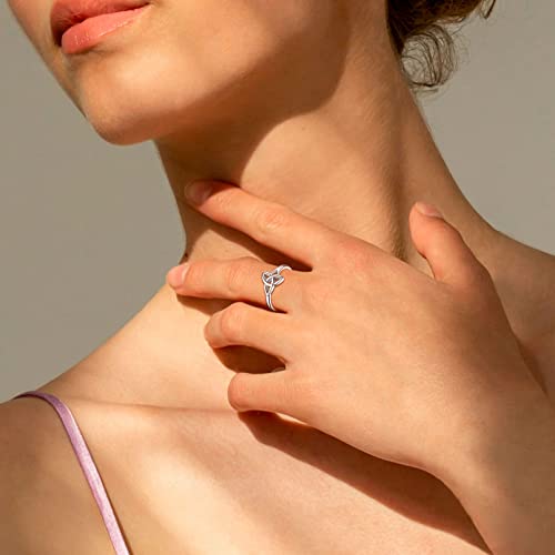 Chicsilver 925 Sterling Silver Ring For Women Triquetra Celtic Knot Promise Ring Simple Classic Irish Eternity Wedding Band Size 8 #TOP2