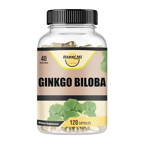 Happi Mi Nutrition Ginkgo Biloba 1800mg, Ginkgo Biloba Organic, Memory & Brain Function Support,