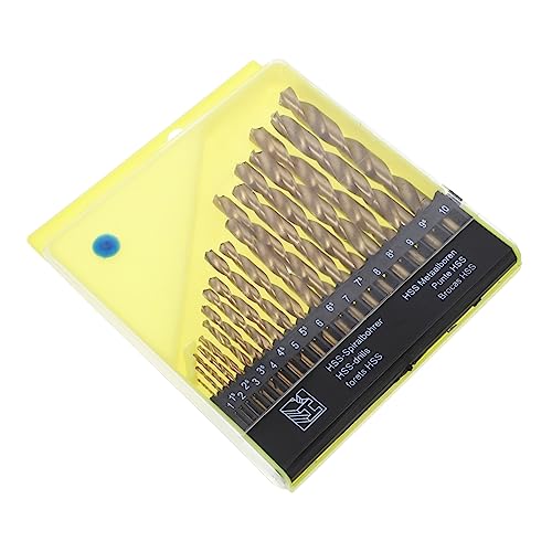 DECOMELODY 19-pc Drill Bit Set Cobalt Steel Metal Drilling Kit Twisted Drill Bits High-Speed Steel Storage-Friendly Design
