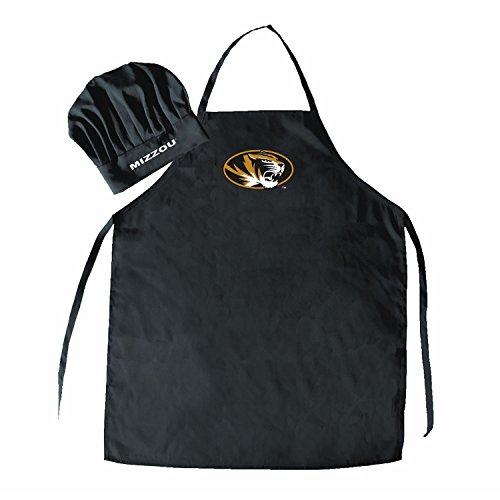 Pro Specialties Group NCAA Missouri Tigers Mens Chef Hat & Apron, Full Color Team Logo, one size