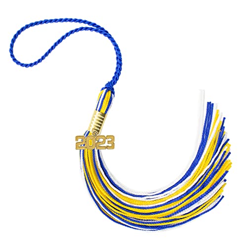 Tassel Depot 2023 Royal/Gold/White Graduation Tassel - Every School Color Available - Made in USA