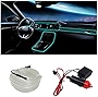 EL Wire Car Interior LED Strip Lights, 16FT Neon Light with Sewing Edge for Auto Cigarette Lighter, Electroluminescent Ambient Lighting Kits with Fuse Protection, Car Decoration Accessories (Ice Blue)