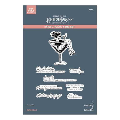 BetterPress Martini Mood plaque typo et die de découpe scrapbooking