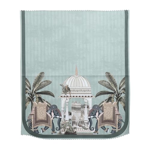 Image of Velvet Single Seater Sofa Cover with 2 Seat and Back Covers - Elephant Dome Design - Washable Fabric - Stylish Sofa Cover for Modern Living Room (Green, 1 Seater Without Arm Covers)
