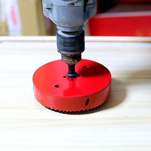 KINJOEK 6 Inches 152 mm HSS BI-METAL Hole Saw Heavy Duty Steel Cornhole Boards Hole Saw Blade Corn Hole Drilling Tool Drill Bit Saw for Cornhole Game, Red - Thumbnail 5