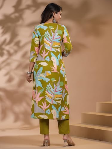 Image of ANNI Designer Women's Chanderi Straight Printed 2Pc Kurta Set